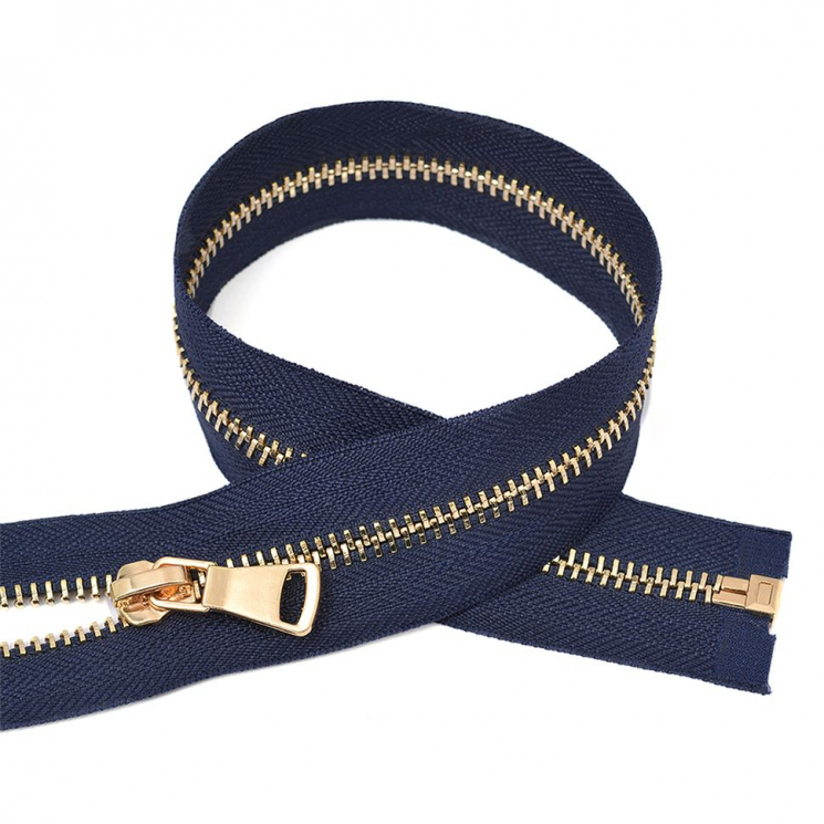 Молния MaxZipper мет. №5 золото шлиф.звено, 50 см цв.S058 т.синий уп.10шт