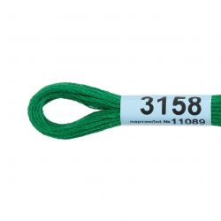 Нитки для вышивания Gamma мулине (3071-3172) 100% хлопок 24 x 8 м цв.3158 т.зеленый