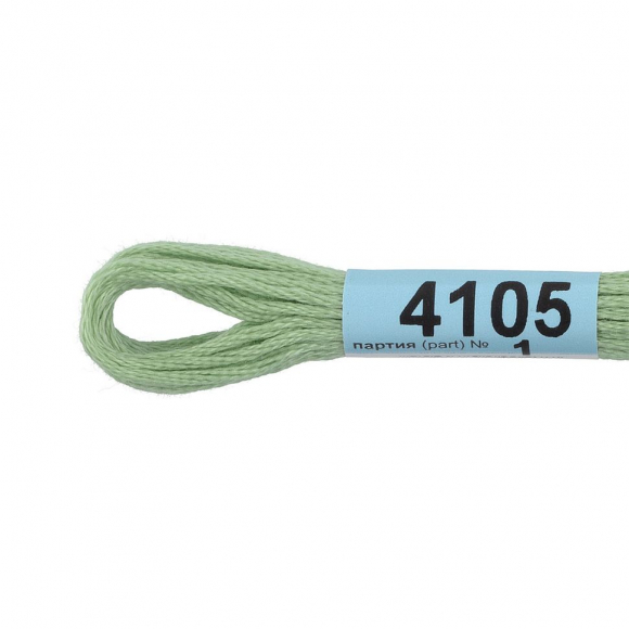 Нитки для вышивания Gamma мулине (3173-6115) 100% хлопок 24 x 8 м цв.4105 св.серо-зеленый