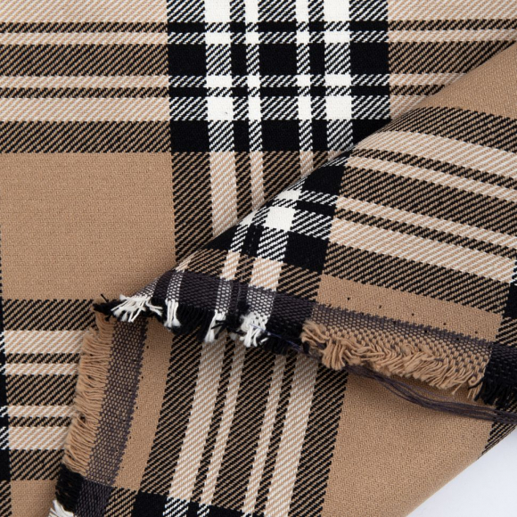 Ткань Костюмная 280 г/м? 100% хлопок шир.150 см арт.Р.36795.01 цв.01 бежевый рул.30м