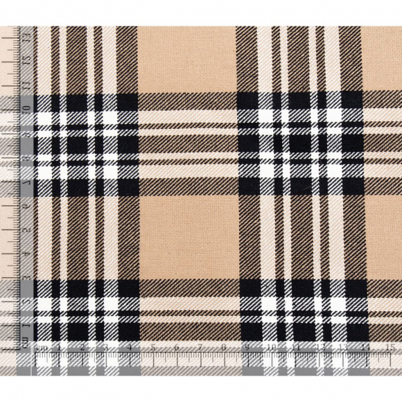 Ткань Костюмная 280 г/м? 100% хлопок шир.150 см арт.Р.36795.01 цв.01 бежевый рул.30м