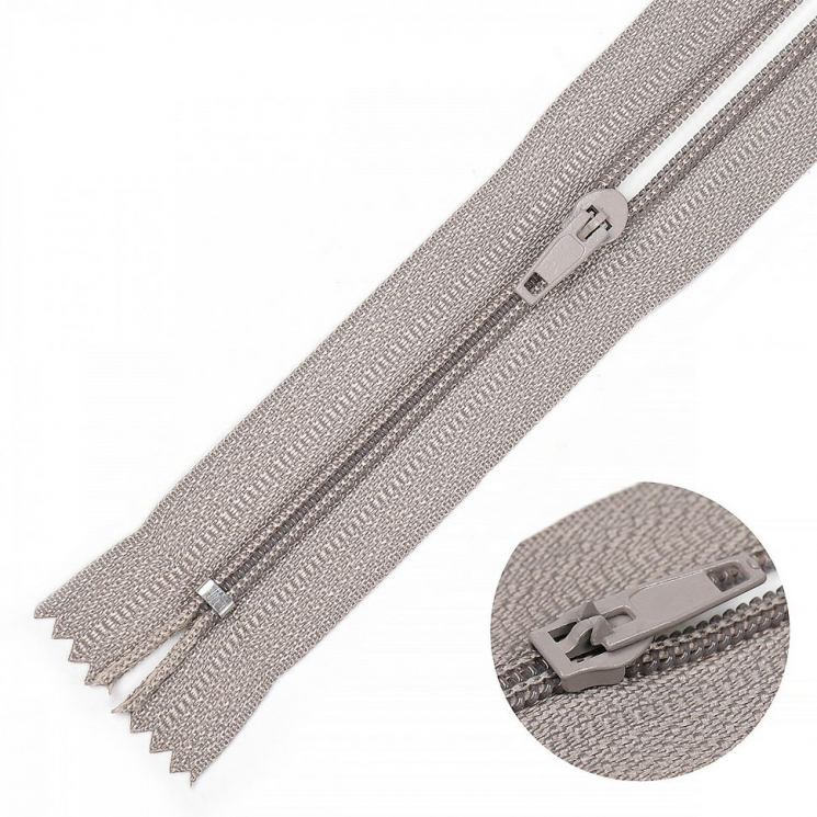 Молния MaxZipper брючная №4 замок полуавтомат, 20см н/р цв.S340 серый уп.100шт