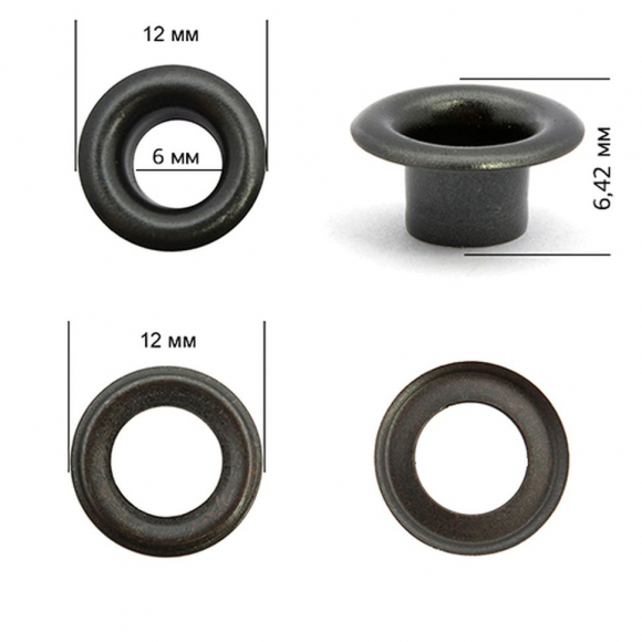 Люверсы сталь New Star №4 (? 6мм, h 6,42мм) цв.оксид уп. 5000шт