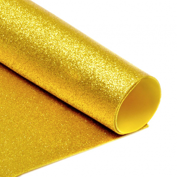 Фоамиран глиттерный Magic 4 Hobby 2 мм арт.MG.GLIT.H042 цв.темно-желтый, 20х30 см