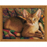 Набор для изготовления картин АЛМАЗНАЯ ЖИВОПИСЬ арт.АЖ.1778 «Абиссинский кот» 40х30 см