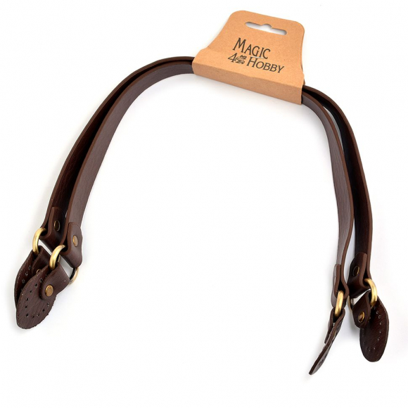 Ручка для сумки, арт.МН-01951-2, иск. кожа , длина 47см, цв.коричневый, уп.2шт