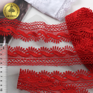 Кружево гипюр KRUZHEVO арт.TR.16GB2005 шир.40мм цв.10 красный уп.9м
