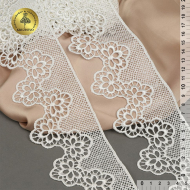 Кружево гипюр KRUZHEVO арт.TR.0741 шир.80мм цв.004 сумрачно-белый уп.9м