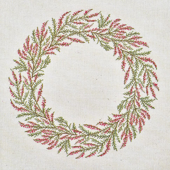 186799_Набор для вышивания салфетки: "Венок из вереска"