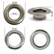 Люверсы сталь New Star №28 (? 13мм, h 7,8мм) цв. черный никель уп. 100шт