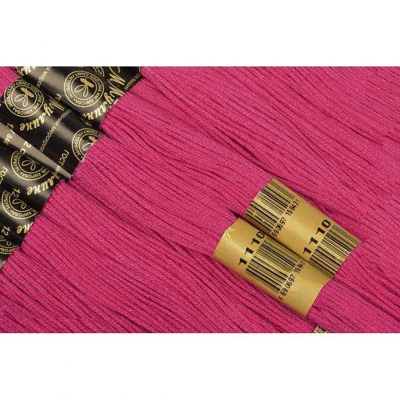 Нитки мулине цв.1110 ярк.малиновый 12х10м С-Пб