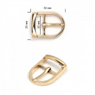 Пряжка металлическая TBY.165190 32х25мм, внутр. размер 20мм цв. золото уп. 5шт