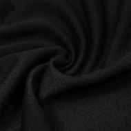 Ткань трикотаж Футер 2х нитка петля 100%пэ 220г 165см черный уп.3м