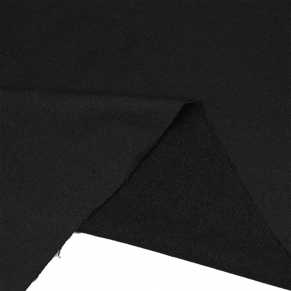 Ткань трикотаж Футер 2х нитка петля 100%пэ 220г 165см черный уп.3м