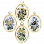 187409_Набор для вышивания "Птицы и бабочки", 4 сюжета с рамками 187409_Набор для вышивания "Птицы и бабочки", 4 сюжета с рамками