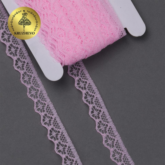 Кружево-трикотаж KRUZHEVO арт.TBY 150-2 шир.12мм цв.09 св.розовый, уп.27,4м