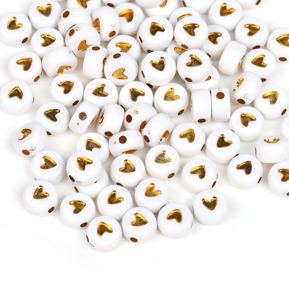 Бусины сердечки арт. M4H-B009 уп. 50г (360 ± 10 шт)