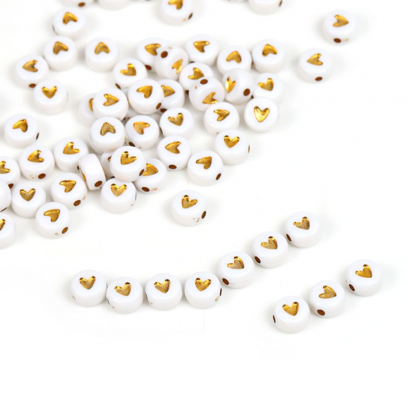 Бусины сердечки арт. M4H-B009 уп. 50г (360 ± 10 шт)