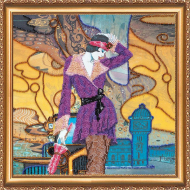 Набор для вышивания бисером АБРИС АРТ арт. AB-341 Девушки двадцатых - 2 30х30 см