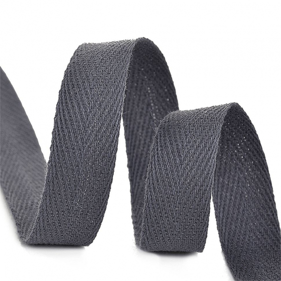 Тесьма киперная 10 мм хлопок 2,5г/см арт.TBY.CT10311 цв.F311 т.серый уп.5м