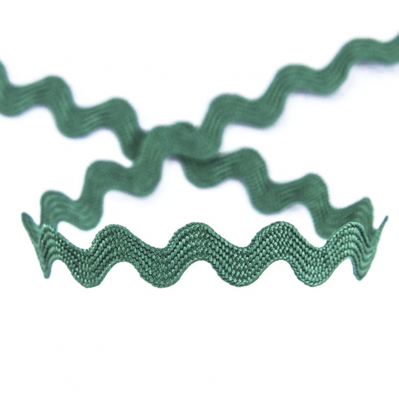 Тесьма PEGA тип вьюнчик, темно-зеленый, 6,4 мм