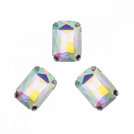 Стразы пришивные в цапах стекло TBY арт.MS.2110.AB цв. AB  10х14 мм уп.50 шт