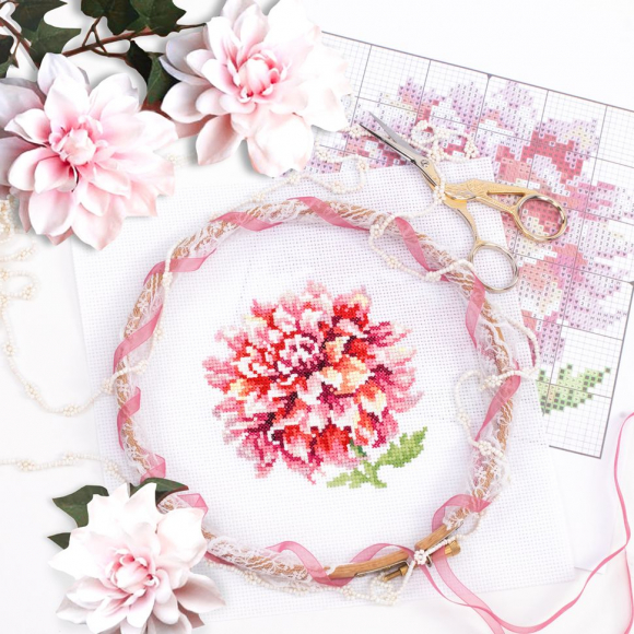 Набор для вышивания ЧУДЕСНАЯ ИГЛА арт.150-008 Георгин 11х11 см