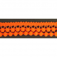 107245_Тесьма с помпонами двурядная, цвет оранжевый