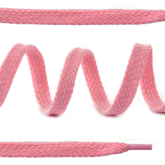 Шнурки плоские 15мм классическое плетение х/б дл.150см цв.010 розовый (10 комп)