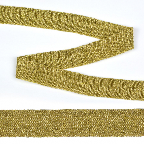 Тесьма TBY трикотажная Лампас KTS1420 шир.20мм цв.золото уп.64м