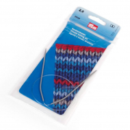 211200 PRYM Спицы круговые для вязания с гибкой прозрачной леской 2мм 40см алюминий уп.1шт