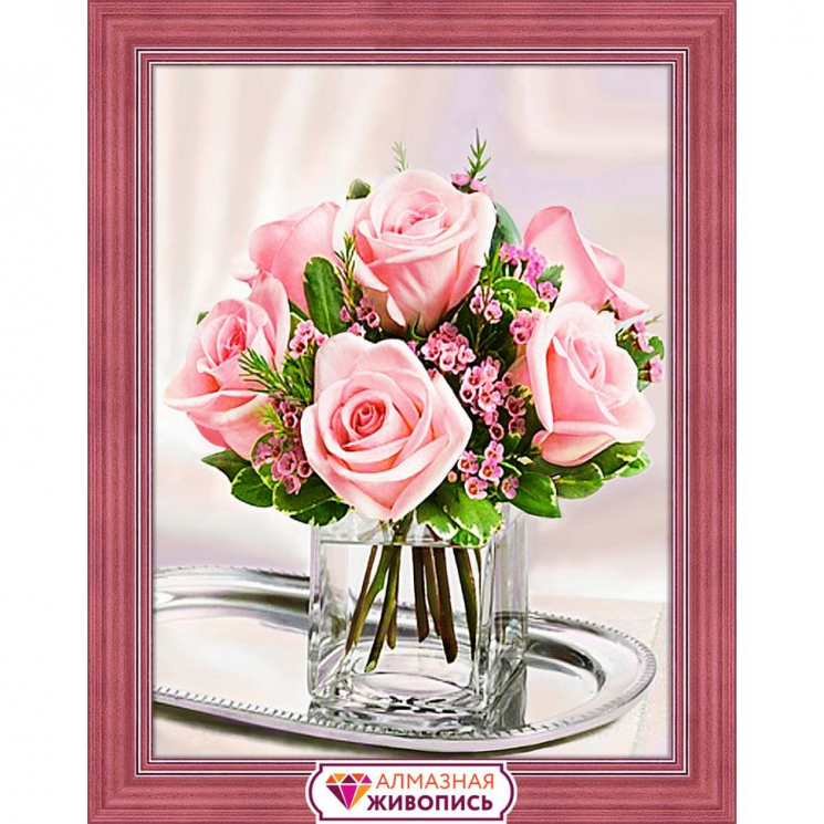 Набор для изготовления картин АЛМАЗНАЯ ЖИВОПИСЬ арт.АЖ.1676 Нежные розы 30х40 см