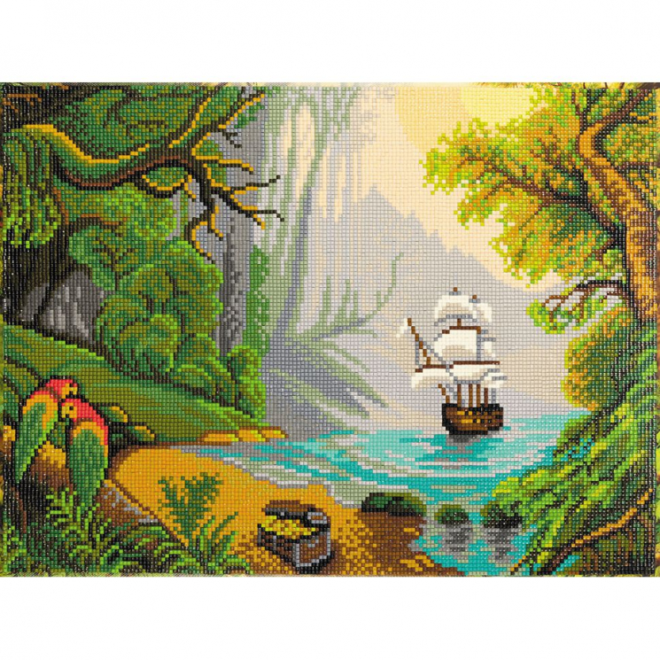 Кристальная мозаика на подрамнике ФРЕЯ арт.ALPD-032 Остров сокровищ 40х30 см