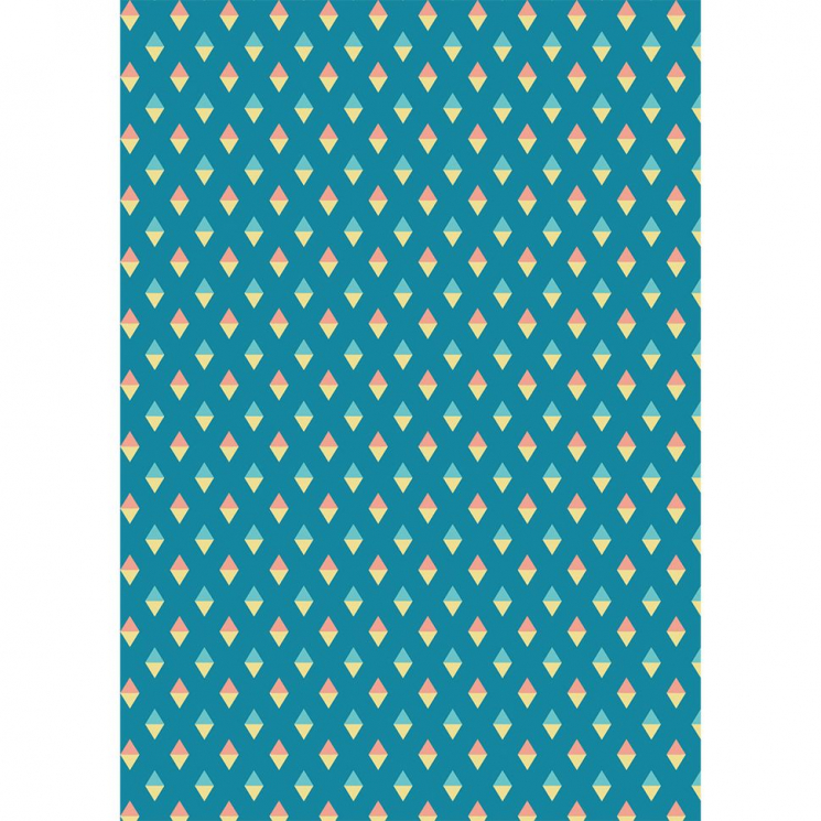 Ткани для пэчворка в рулонах ГРАМОТЕЙКА 112 см 100% хлопок (в метрах) ГР-11 ромбы синий