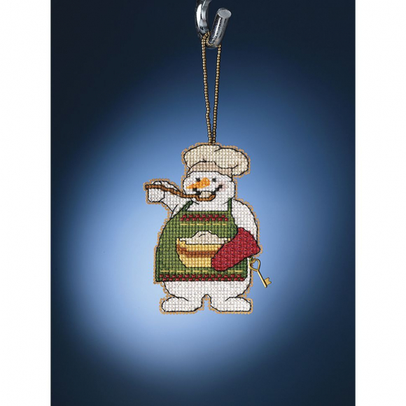 Набор для вышивания бисером MILL HILL Повар - снеговик 6х9 см Набор для вышивания бисером MILL HILL Повар - снеговик 6х9 см