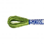 Нитки для вышивания Gamma мулине 100% вискоза 12 x 8 м цв.R3160 ярк.зеленый