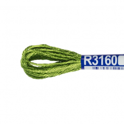 Нитки для вышивания Gamma мулине 100% вискоза 12 x 8 м цв.R3160 ярк.зеленый