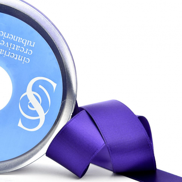 19160_Лента атласная двусторонняя SAFISA, 50 мм, 25 м, цвет 57, сливовый