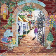 Схема на холсте АБРИС АРТ арт. AC-259 Цветочный двор 30х30 см