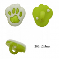 Пуговицы пластик Лапка TBY.P-2020 цв.08 зеленый 20L-12,5мм, на ножке, 50 шт
