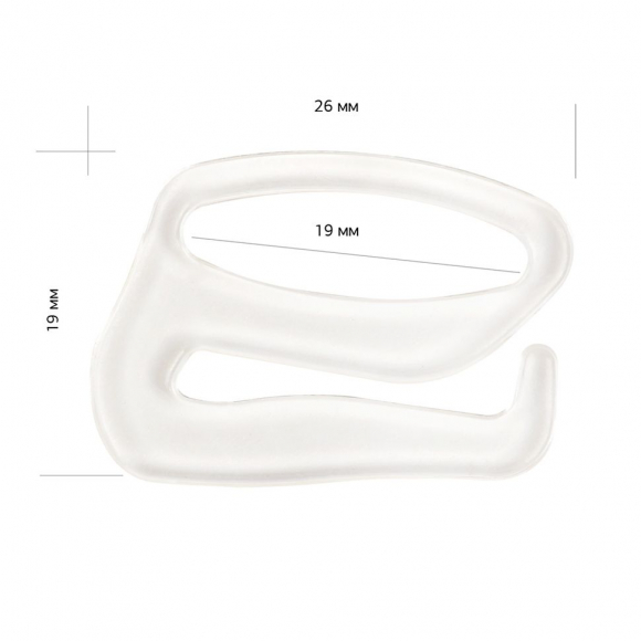 Крючок для бюстгальтера пластик TBY-82602 d20мм, цв.прозрачный, уп.100шт