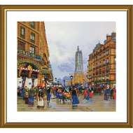 Набор для вышивания мулине НОВА СЛОБОДА арт.СР4240 Легенды Парижа Сен-Жак 39х35 см