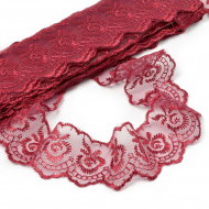 Кружево капрон KRUZHEVO арт.TBS.30010 шир.45мм цв.048 (126) бордовый уп.9,14м