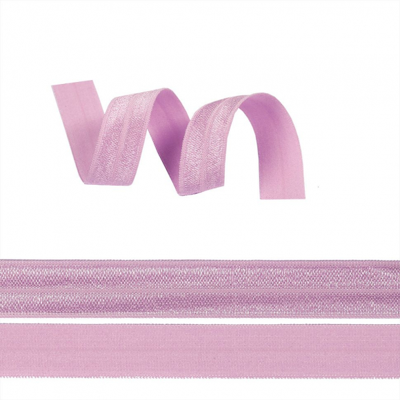 Резинка TBY бельевая окантовочная блестящая шир.15мм цв.F165 нежная сирень уп.50 м