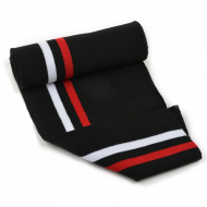 Подвяз трикотажный полиэстер арт.TBY.73054 цв.черный с белой и красной полосами, 14х100см уп.5шт