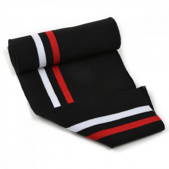 Подвяз трикотажный полиэстер арт.TBY.73054 цв.черный с белой и красной полосами, 14х100см уп.5шт Подвяз трикотажный полиэстер арт.TBY.73054 цв.черный с белой и красной полосами, 14х100см уп.5шт