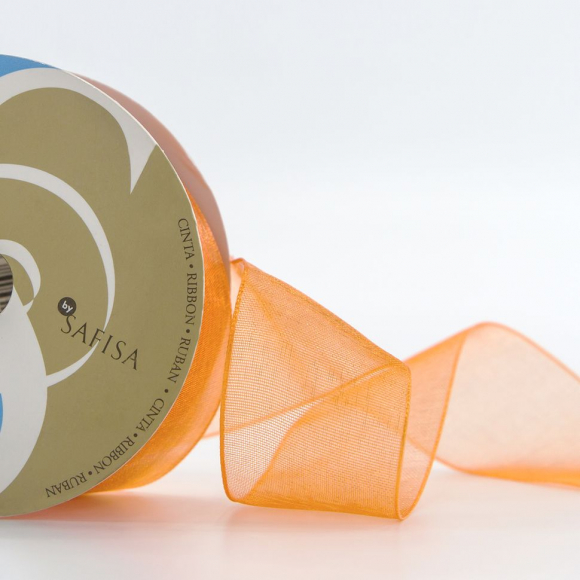 Лента органза SAFISA мини-рулон, 25 мм, 2,5 м, цвет 61, алый