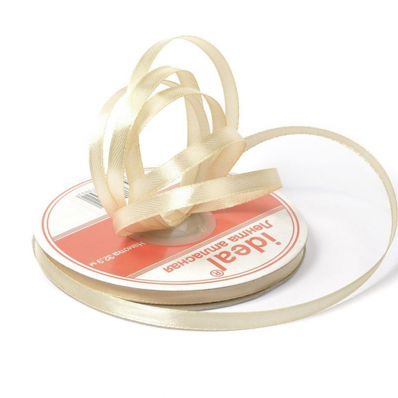 Лента атласная 1/4 (6мм) цв.3008 /010 бл.песочный А уп.32,9 м