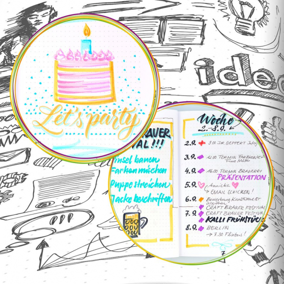 189689_Скетчбук "Bullet Journal" с разметкой, размер А5, 96 листов, 90г/м2, дизайн обложки "Bohemian Art"