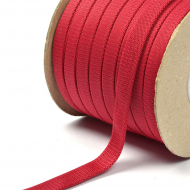 Шнур плоский полиэфир 12-15мм арт. 06с2341 цв. малиновый уп.50м